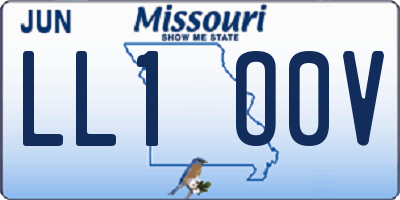 MO license plate LL1O0V
