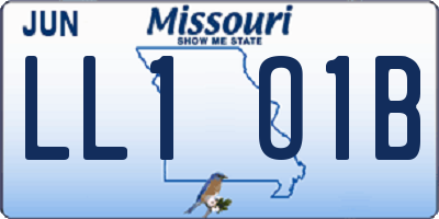 MO license plate LL1O1B