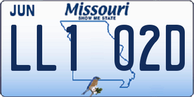 MO license plate LL1O2D