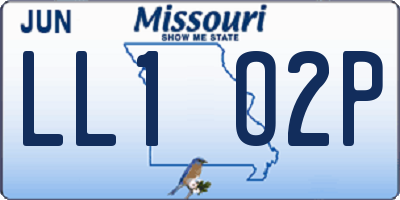 MO license plate LL1O2P