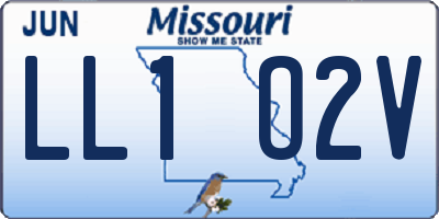 MO license plate LL1O2V