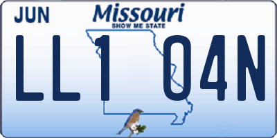 MO license plate LL1O4N