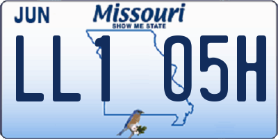 MO license plate LL1O5H