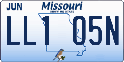 MO license plate LL1O5N