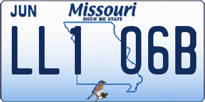 MO license plate LL1O6B
