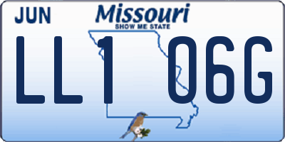 MO license plate LL1O6G