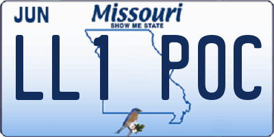 MO license plate LL1P0C