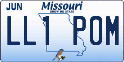 MO license plate LL1P0M