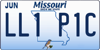 MO license plate LL1P1C