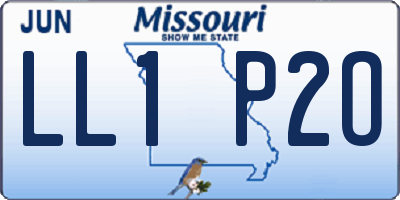 MO license plate LL1P2O
