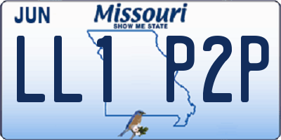 MO license plate LL1P2P