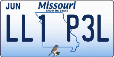 MO license plate LL1P3L