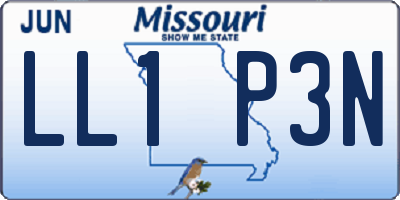 MO license plate LL1P3N