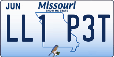 MO license plate LL1P3T