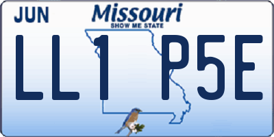 MO license plate LL1P5E