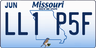 MO license plate LL1P5F