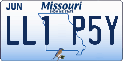 MO license plate LL1P5Y