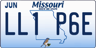 MO license plate LL1P6E