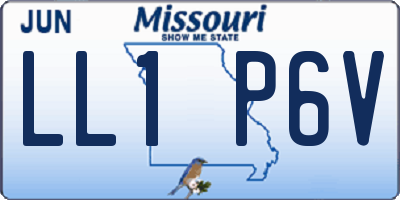 MO license plate LL1P6V