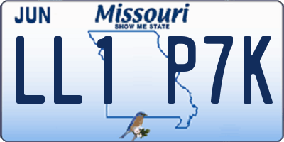 MO license plate LL1P7K