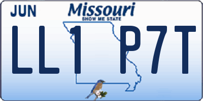 MO license plate LL1P7T