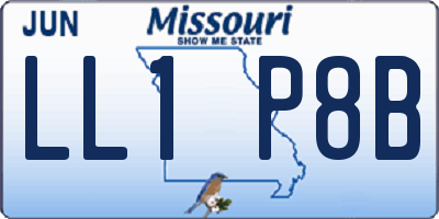 MO license plate LL1P8B