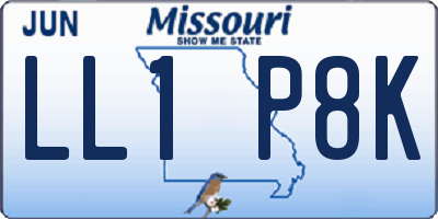 MO license plate LL1P8K