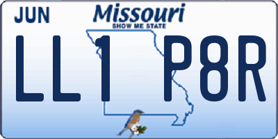 MO license plate LL1P8R