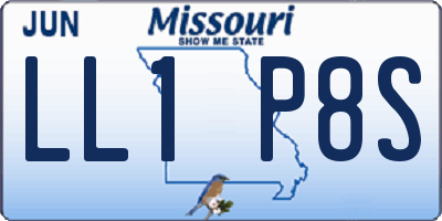 MO license plate LL1P8S