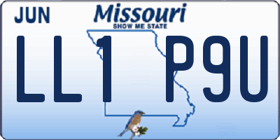 MO license plate LL1P9U