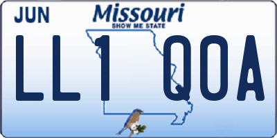 MO license plate LL1Q0A