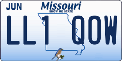 MO license plate LL1Q0W