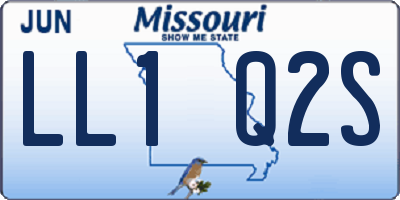 MO license plate LL1Q2S