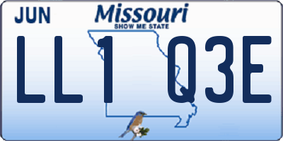 MO license plate LL1Q3E