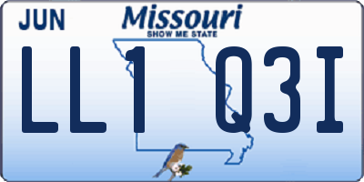MO license plate LL1Q3I