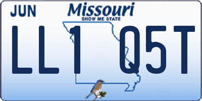 MO license plate LL1Q5T