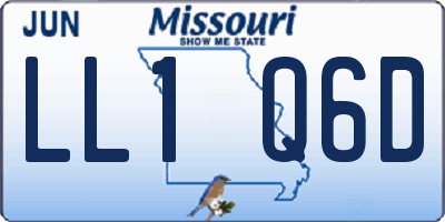 MO license plate LL1Q6D