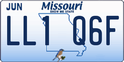 MO license plate LL1Q6F