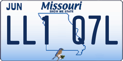 MO license plate LL1Q7L