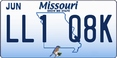 MO license plate LL1Q8K