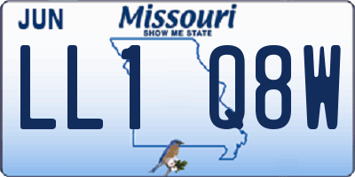 MO license plate LL1Q8W