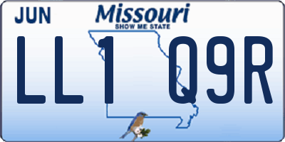MO license plate LL1Q9R