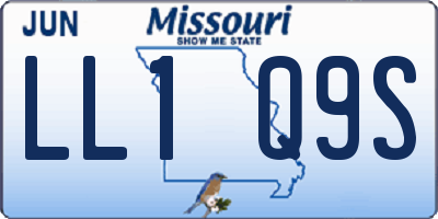 MO license plate LL1Q9S