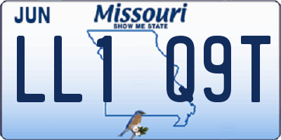 MO license plate LL1Q9T