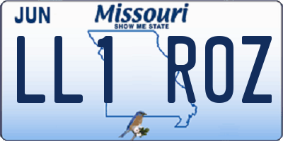 MO license plate LL1R0Z