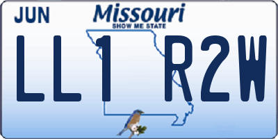 MO license plate LL1R2W