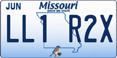 MO license plate LL1R2X