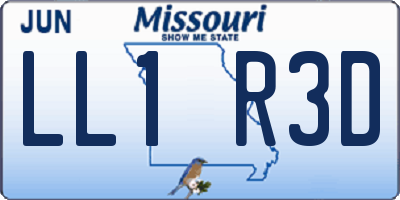 MO license plate LL1R3D
