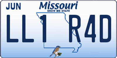 MO license plate LL1R4D