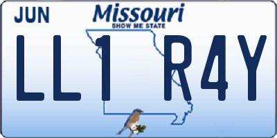 MO license plate LL1R4Y
